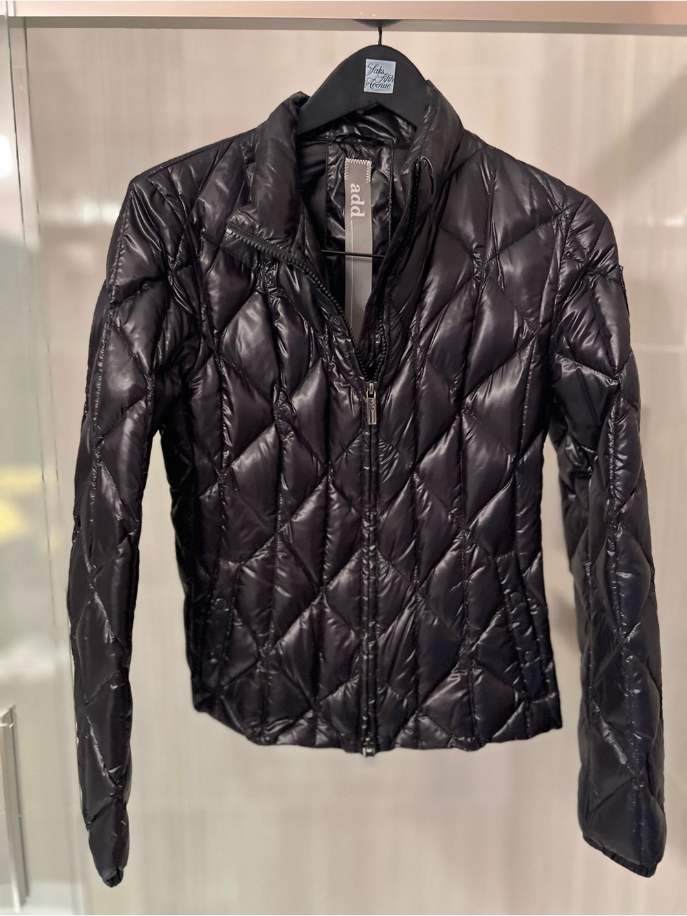 ADD Down Black Diamond Quilted Goose Down Puffer Jacket Coat